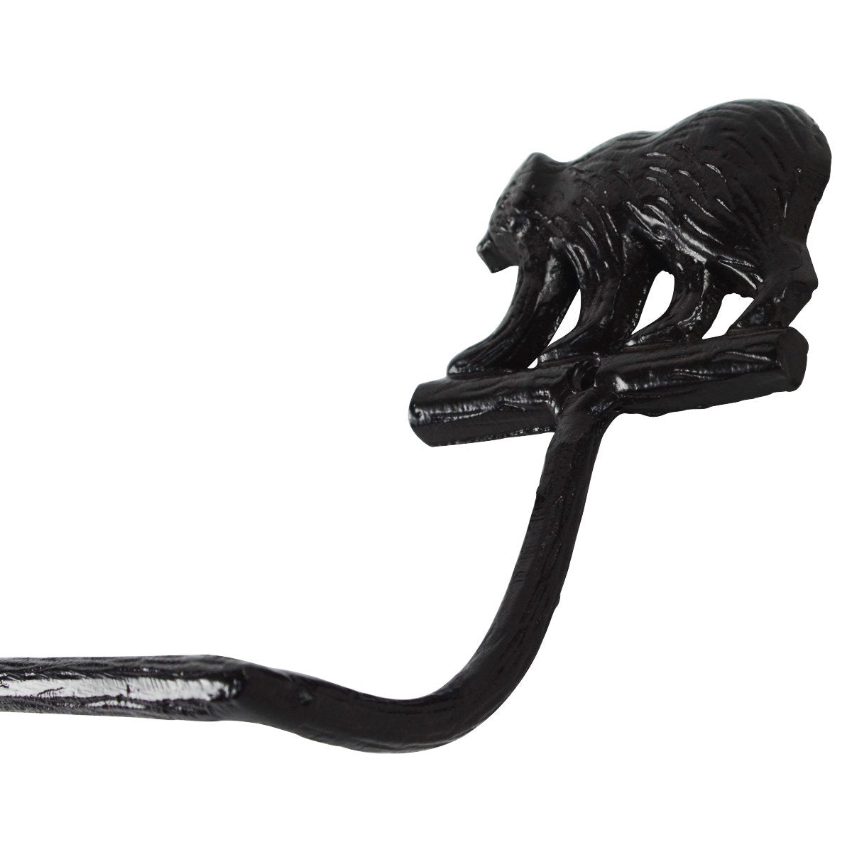Tg,Llc Treasure Gurus Black Cast Iron Grizzly Bear Bath Towel Bar Holder Rack Rustic Cabin/Lodge Decor