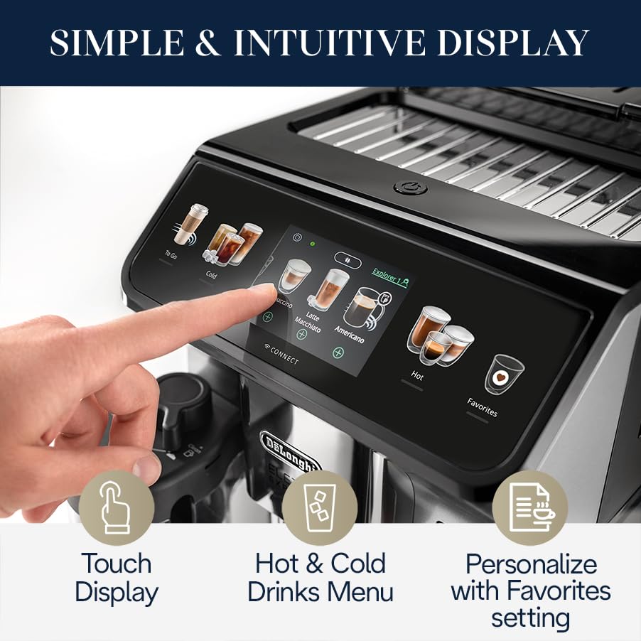 De'Longhi Eletta Explore Fully Automatic Espresso Machine With Cold Brew, 1250 Watts