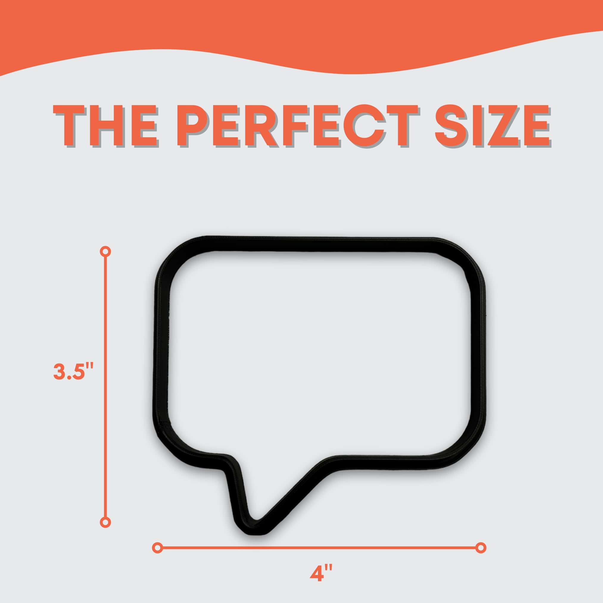 Speech Bubble Square Cookie Cutter With Easy To Push Design (4 Inch)