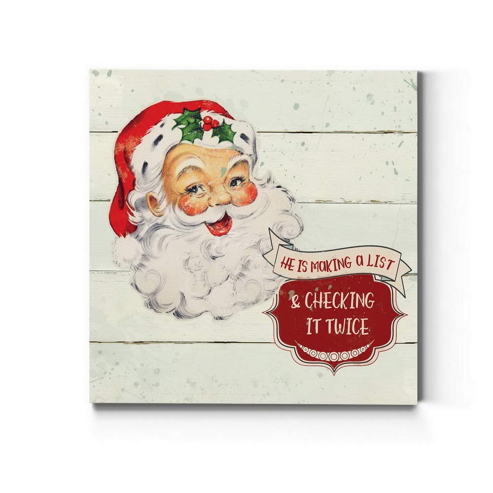 Renditions Gallery Santas List Wall Art, Cute Christmas & Winter Artwork, Making A List And Checking It Twice, Premium Gallery W