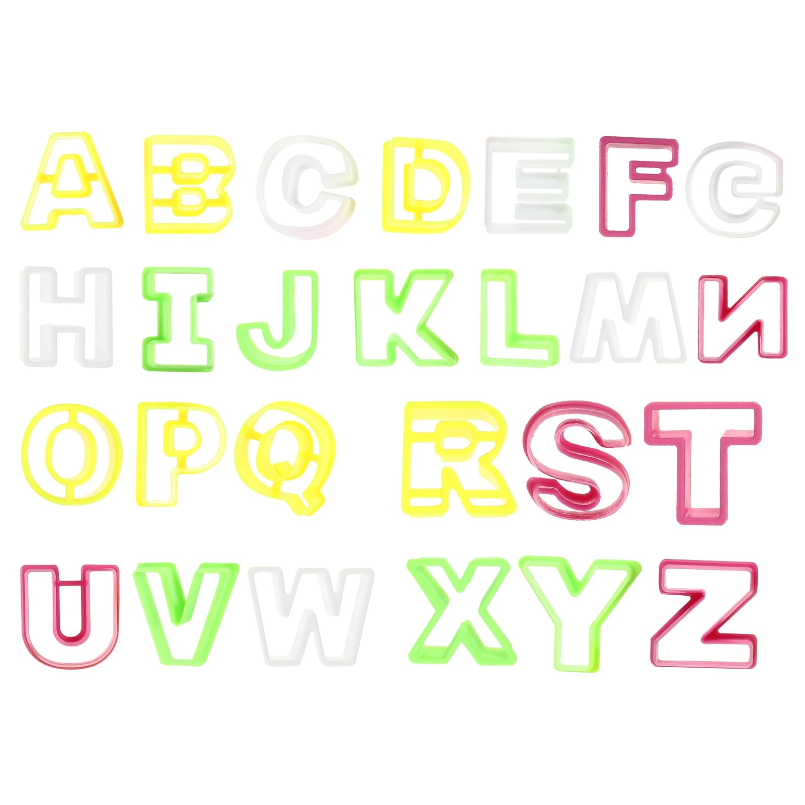 Cookie Cutter Letter Fondant Mini: Tofficu 26Pcs Plastic Alphabet Cookie Cutters - Cute Cracker Cutters Set - Cookie Cutters For