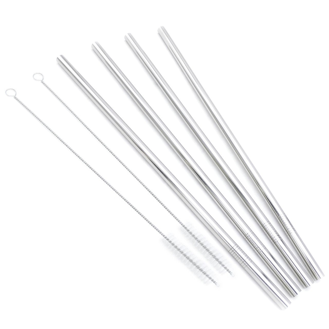 GFDesign Big Drinking Straws Reusable 12 Extra Long 9mm Extra Wide SUS 304 Food-Grade 18/8 Stainless Steel - Set of 4 with 2 Cle