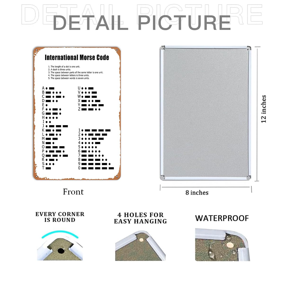 International Morse Code Metal Sign - Educational Wall Art for Classrooms, Offices, or Home Decor, Military Morse Code Gifts, Ph