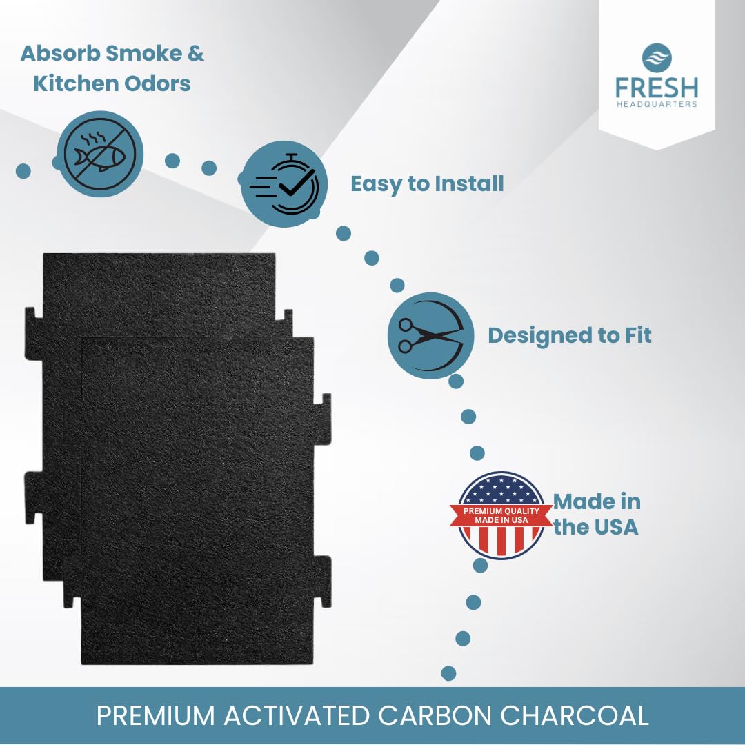 Replacement Air Filters For Microwave Oven - 2 Pack Activated Charcoal Filters Compatible With Kitchen Aid And Whirlpool Over Th