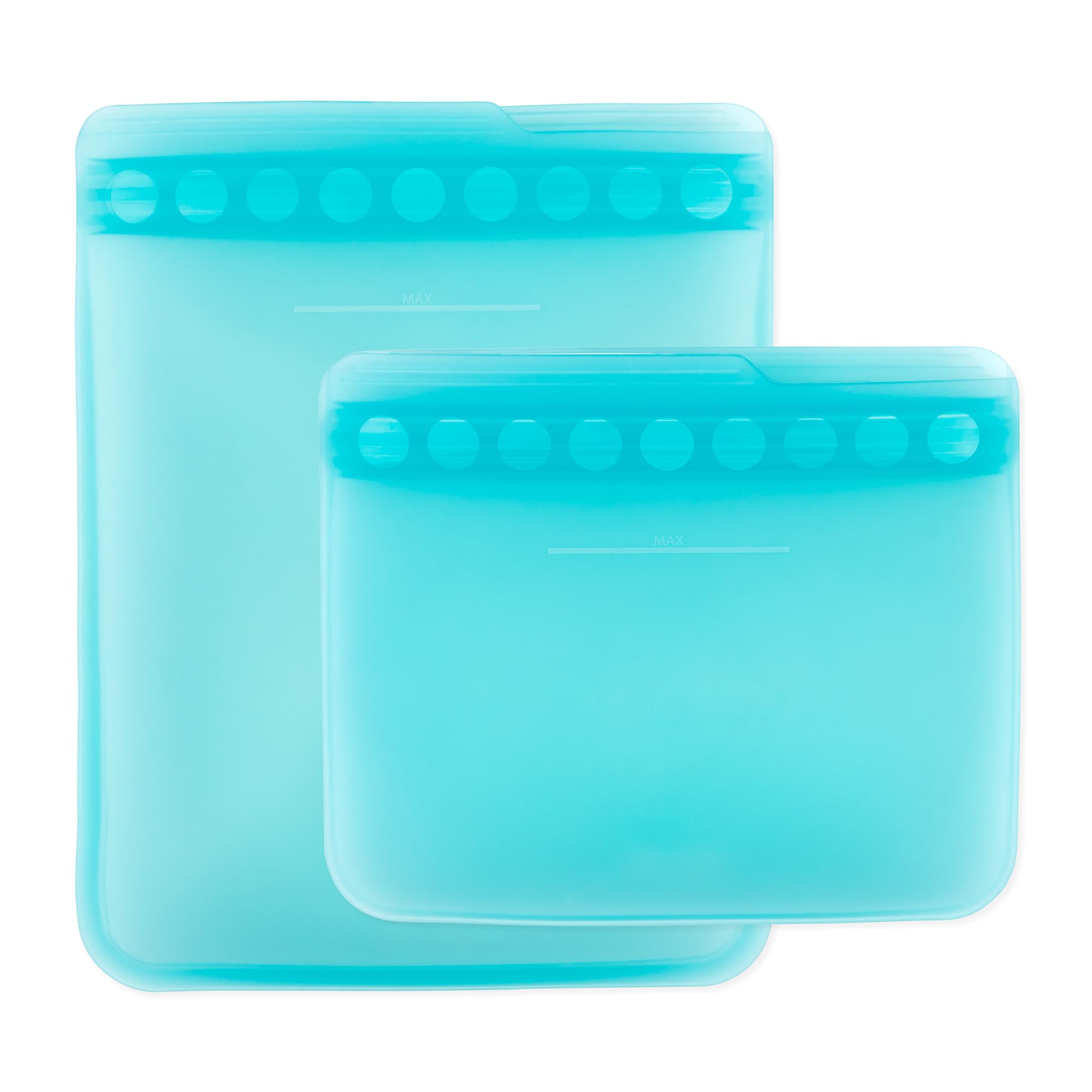 Bumkins - Silicone Snack & Sandwich Bags - For Storage, Food Prep, Lunch Bag - Reusable, Leak Resistant, Washable, Microwave, Fr