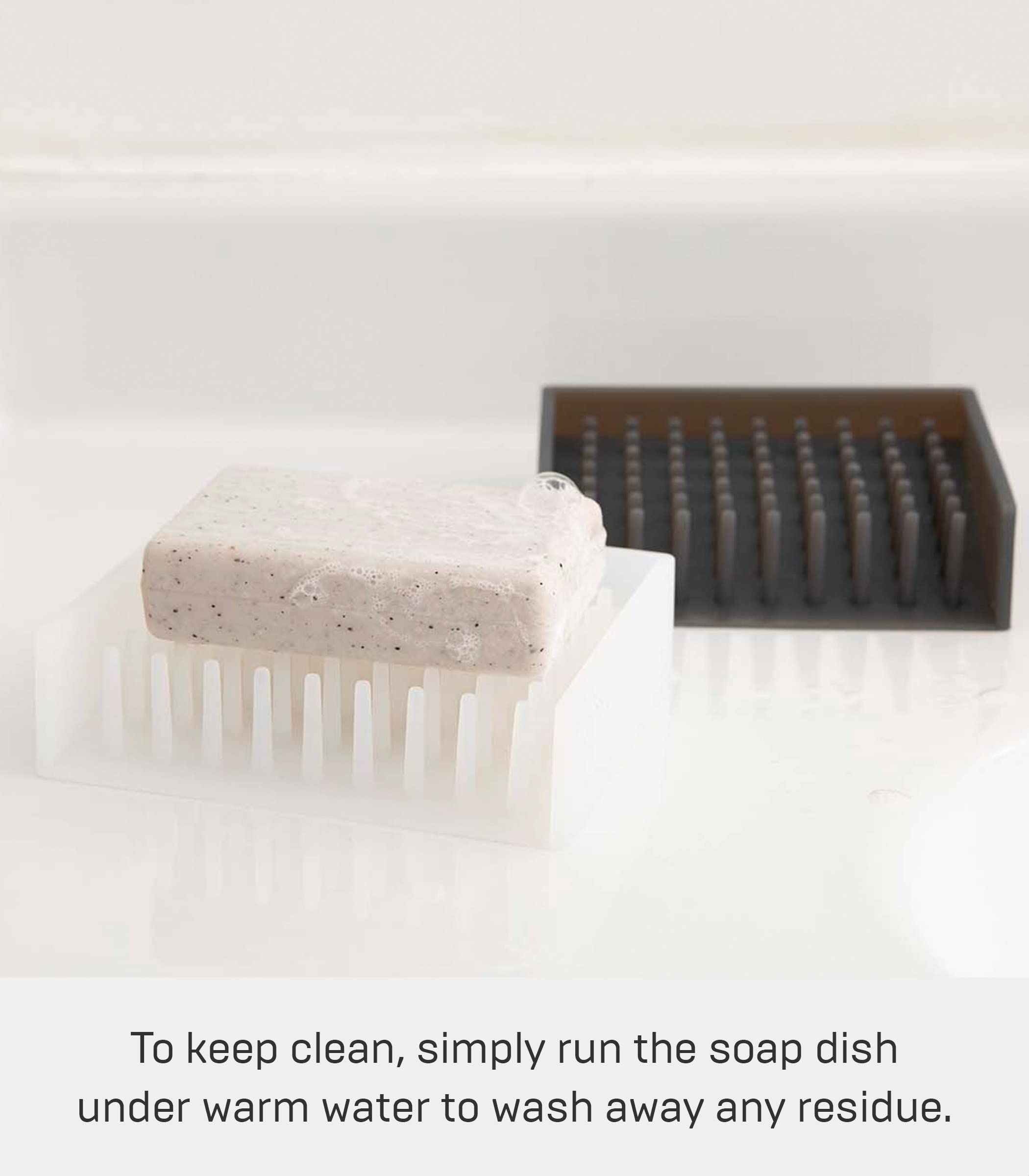 Yamazaki Home 2992 Self Draining Soap Tray-Floating Holder Dish For Sink, One Size, Clear