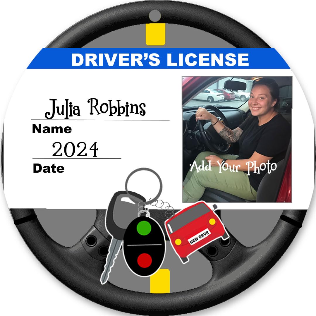 New Driver Christmas Ornament Your Own Photo Driver's License Picture Christmas Tree Decoration Personalized with Custom Name an