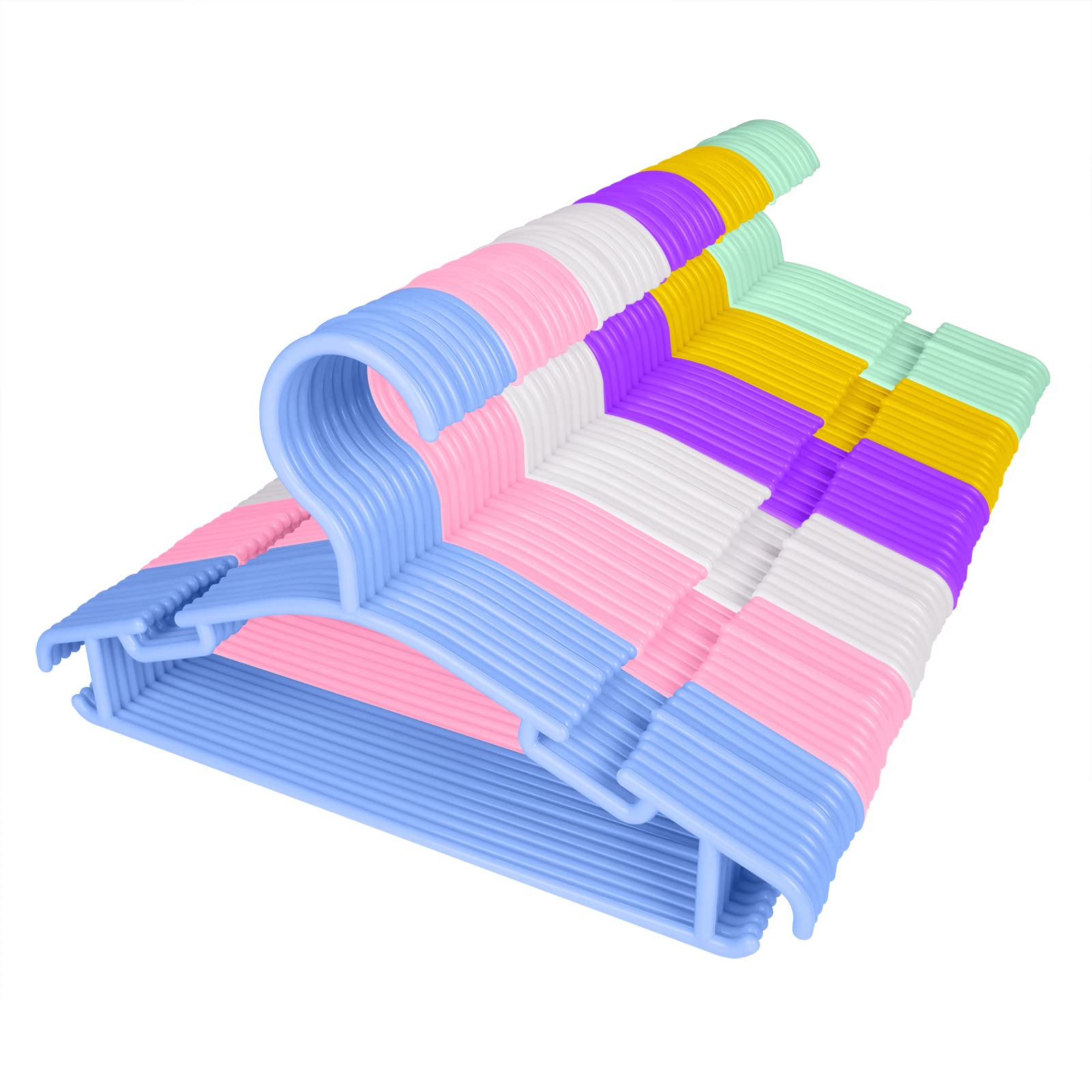 Goodtou Kids Hangers Plastic - Kids Hangers 100 Pack Hangers For Baby Clothes Infant Toddler Childrens Hangers