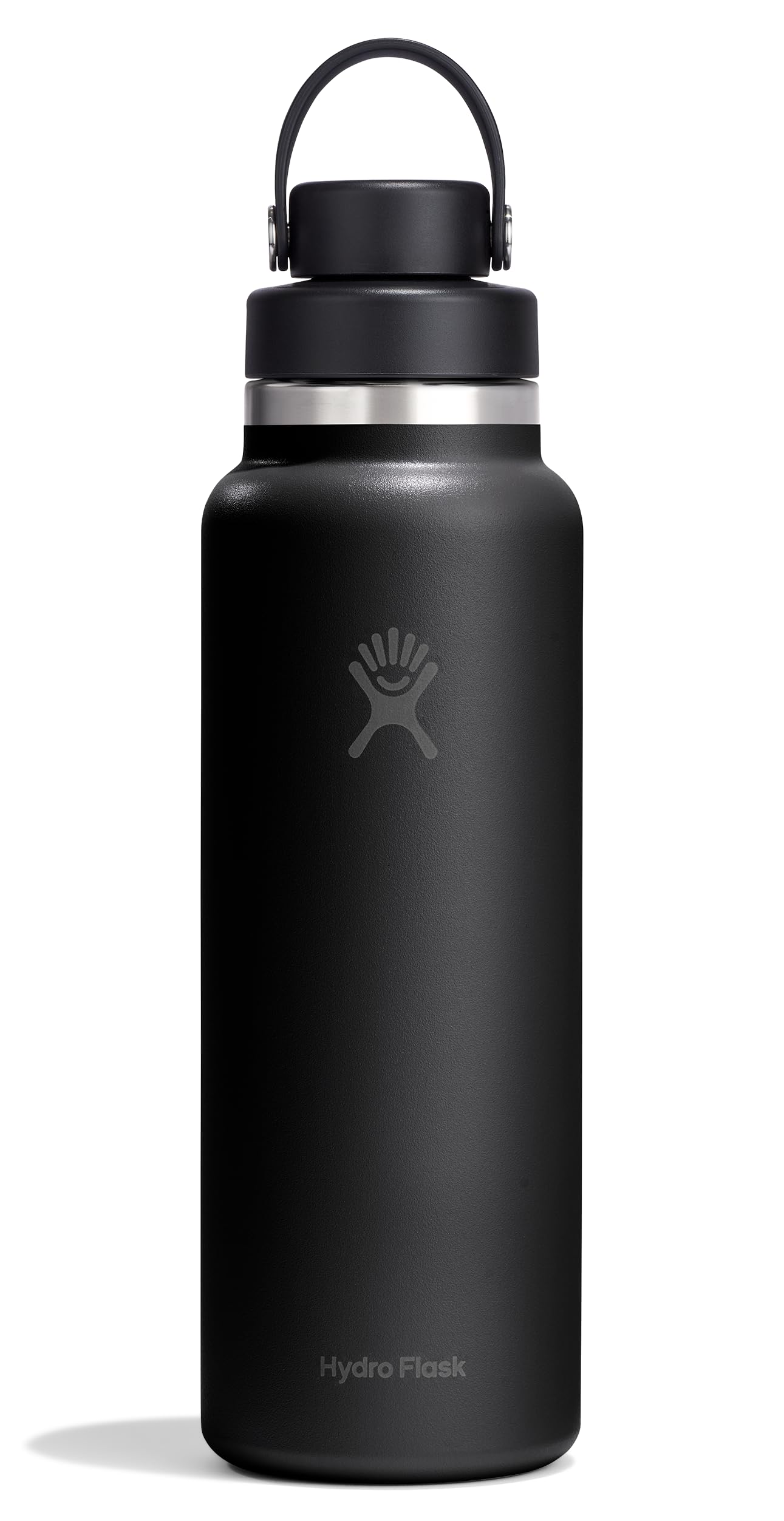 Hydro Flask Water Bottle - Insulated Stainless Steel - Wide Mouth Flex Chug Lid, Non Spill, Leakproof in 40 Oz Tonal Black