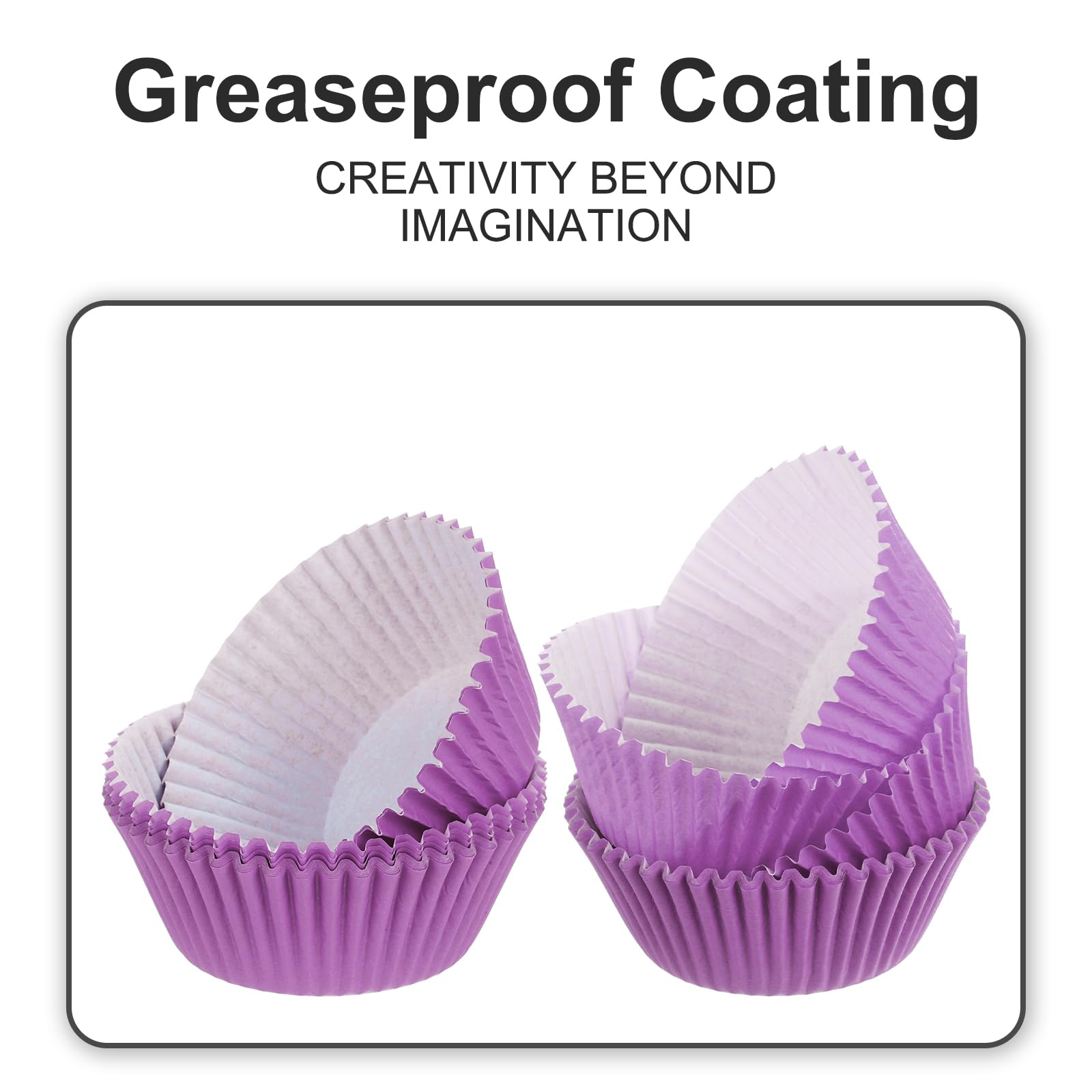 Uxcell 100 Pcs Cupcake Liners, Muffins Paper Baking Cups Wrappers Standard Greaseproof For Baking Cupcake Wrapper, Purple