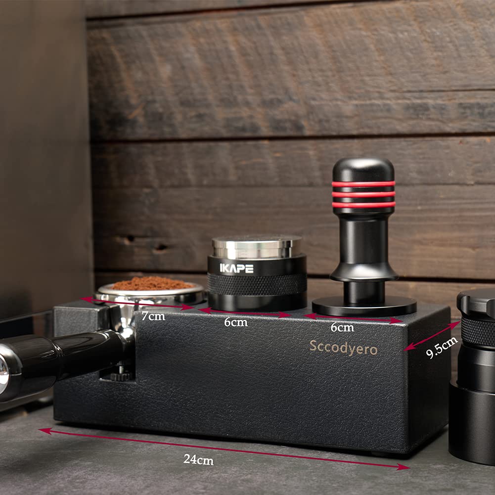Sccodyero Tamping Station Plastic Espresso Tamper Mat Stand Black Tamper Holder Station For 51/54/58Mm Portafilters, Tamper And