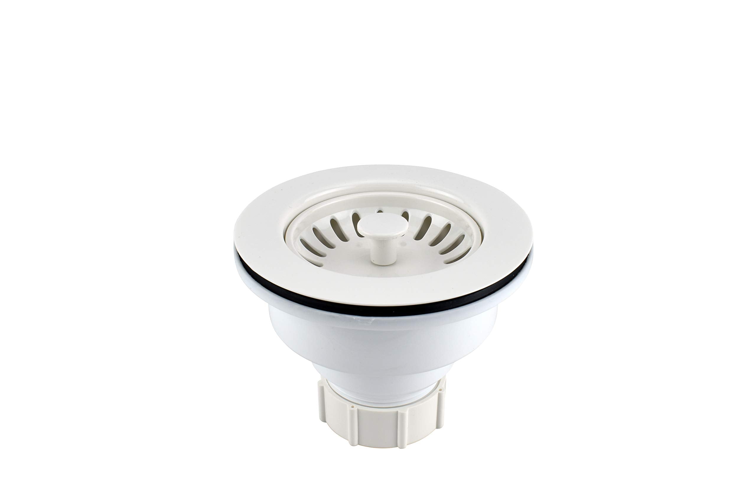 Plumb Pak K1442Wh Deep Cup Plastic Sink Strainer With Fixed Post Basket, White
