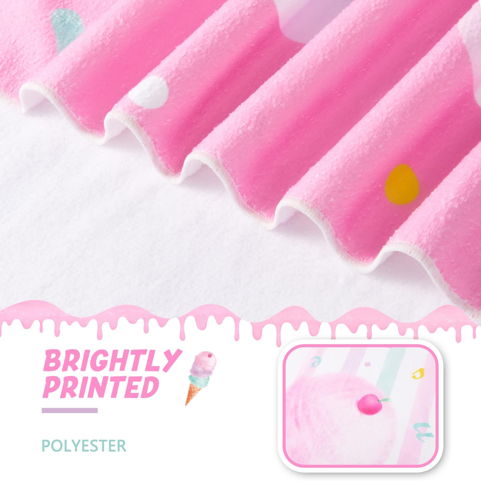 WERNNSAI Super Soft Ice Cream Beach Towel for Girls - 30