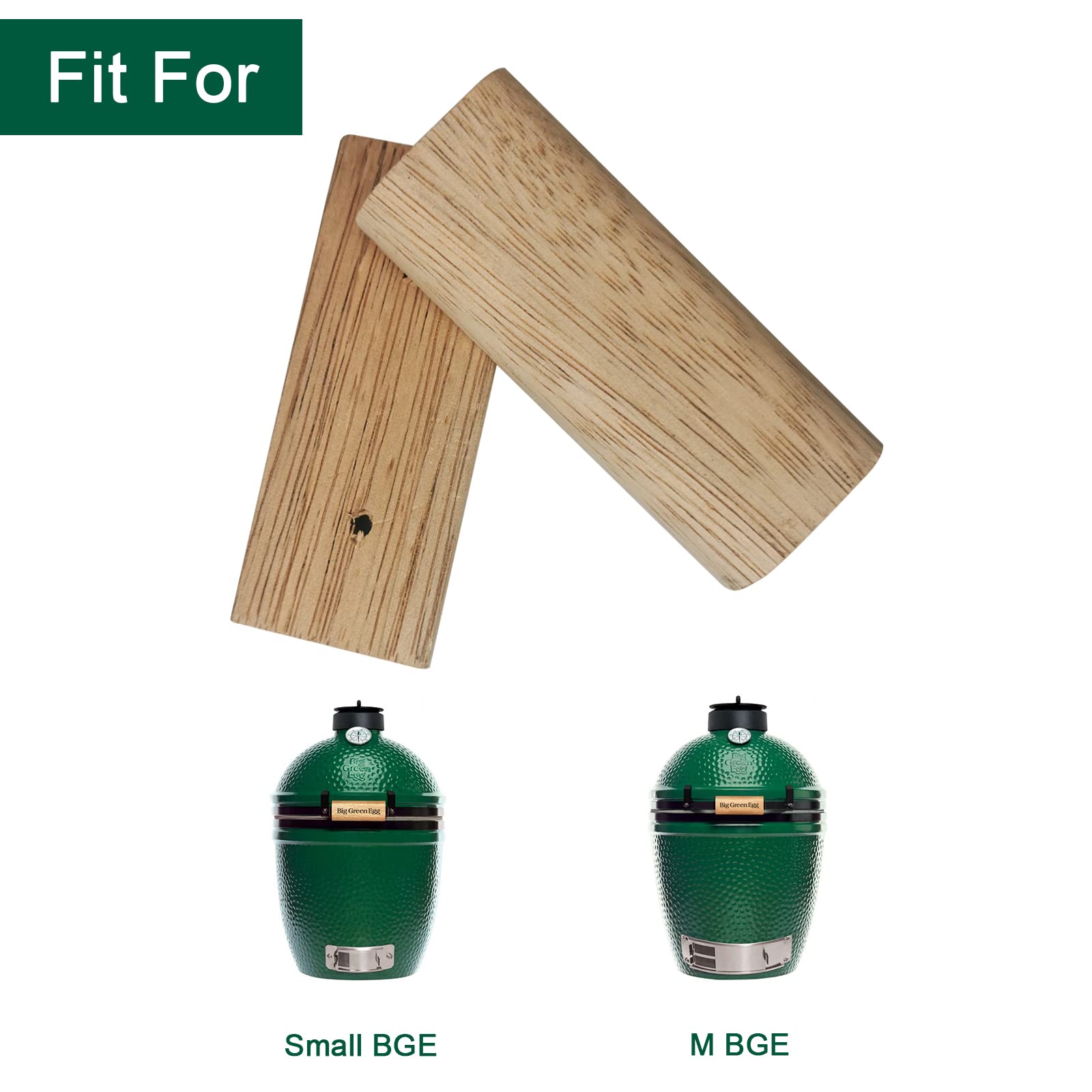 Quantfire 4" Wood Block Replacement for Big Green Egg - Light Brown, Includes Screws