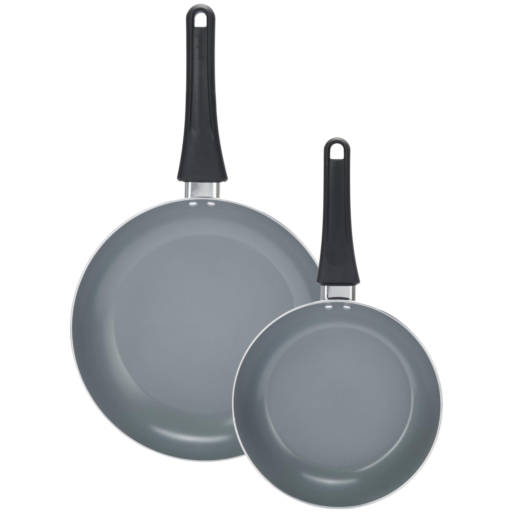 GoodCook Everyday Fry Pan Set Ceramic Nonstick Includes 8 & 10Inch Pans Aluminum Construction for Even Heating NonToxic PTFE &