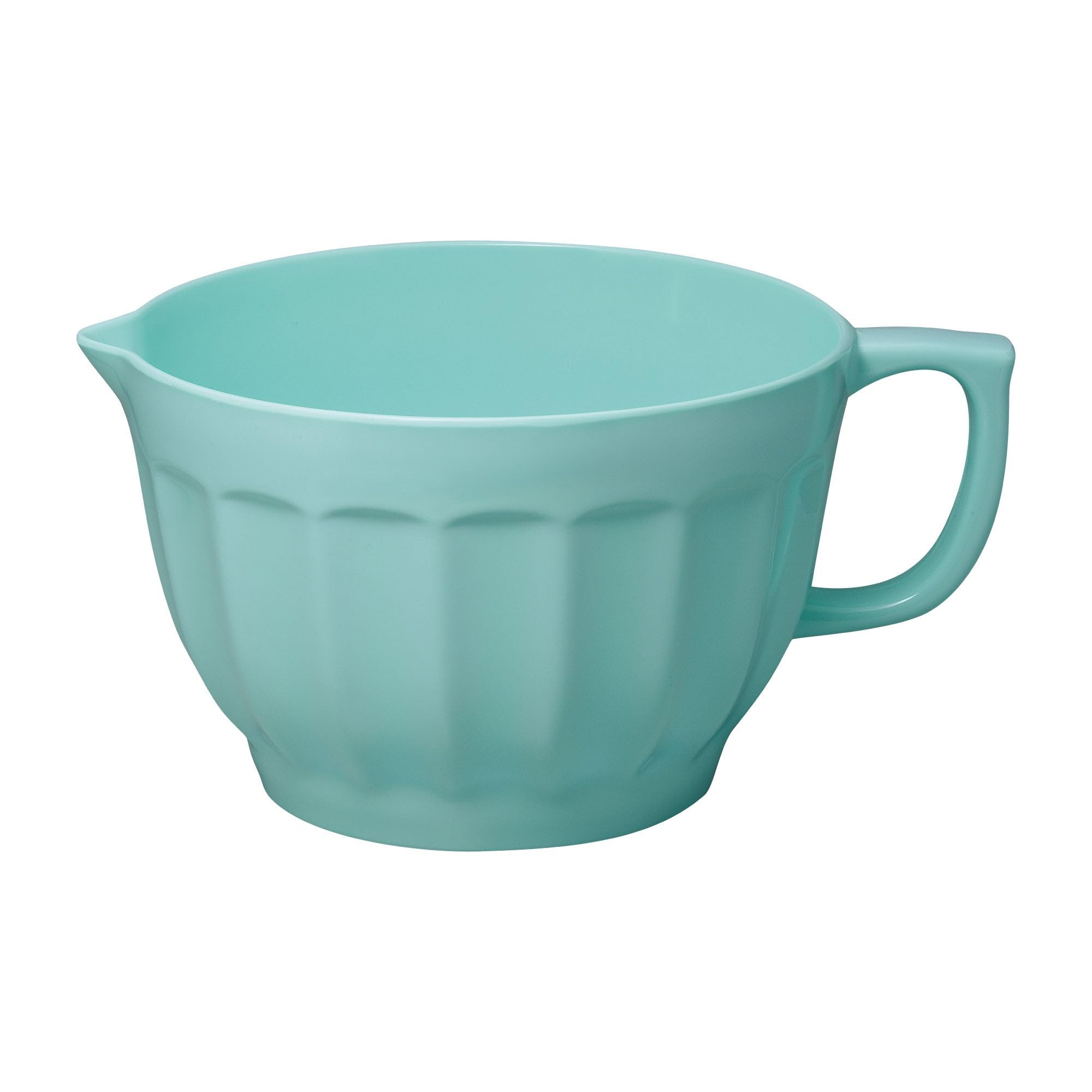 UPware Melamine Batter Bowl 4.3 qt with Pour Spout & Handle, Non-Slip Base, Latte Blue, Model A_546B