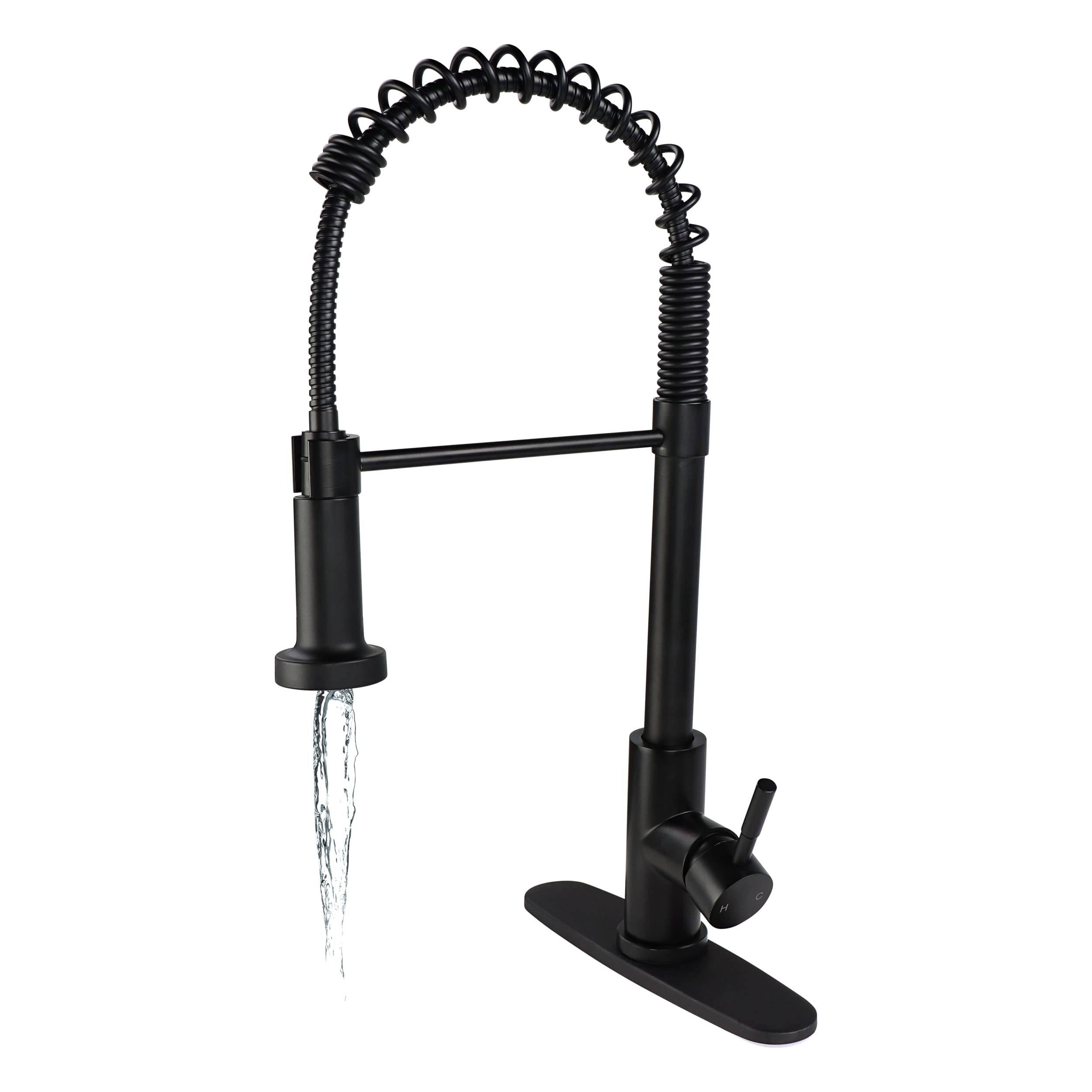 Empire Faucet Kitchen Sink Faucet - Black Brushed Nickel Kitchen Faucet Pull Down Sprayer and Optional Deck Plate