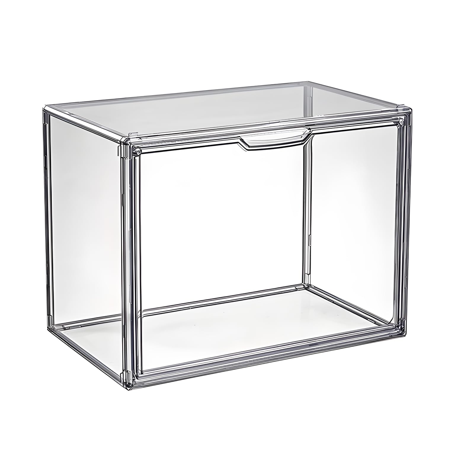 Gudemay Clear Stackable Plastic Storage Bins With Magnetic Lid, Dustproof Book & Cosmetic Display Cases, Large Figures Collectib