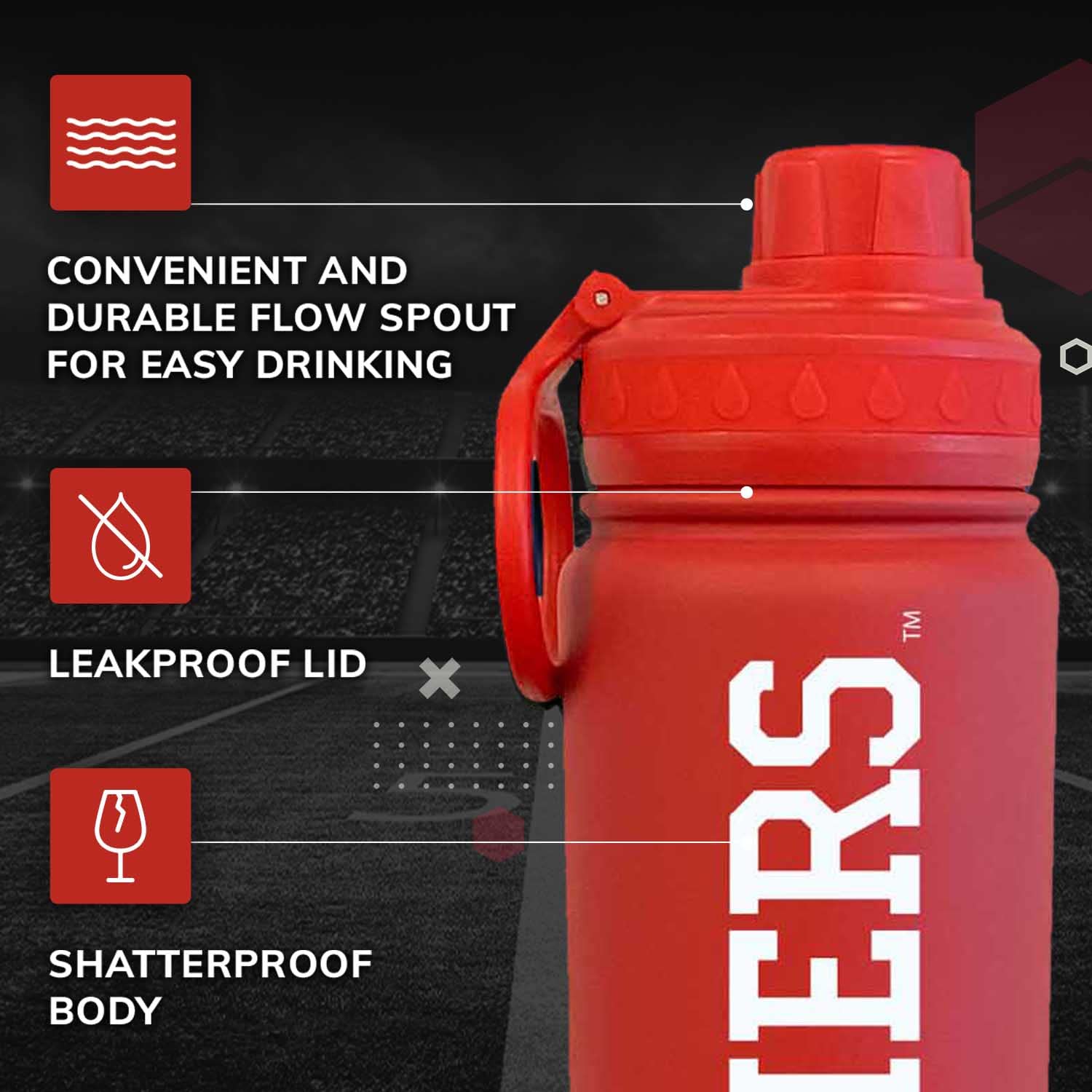 Campus Colors Ncaa Stainless Steel Water Bottle - Twist On Cap - 24 Oz - Carry Clip - Keeps Your Drinks Hot Or Cold For Hours (I