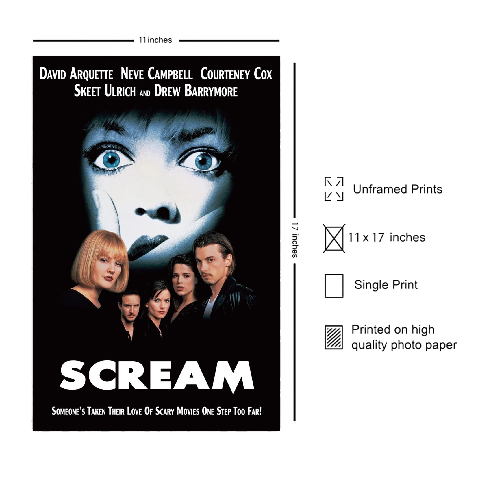 Fatcat Wall Graphics Scream - 1996 Movie Poster Frameless Gift 12 X 18 Inch(30Cm X 46Cm)-Lt-071