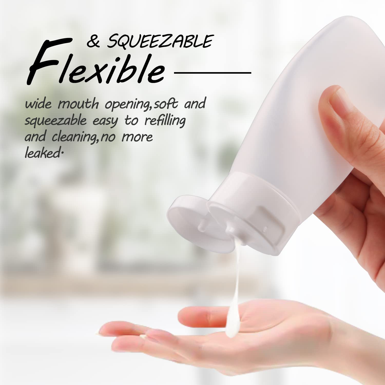 10 Pack 60Ml/2Oz Plastic Squeeze Tubes Travel Bottles Refillable Translucent Frosted Soft Cosmetic Container With Flip Cover For