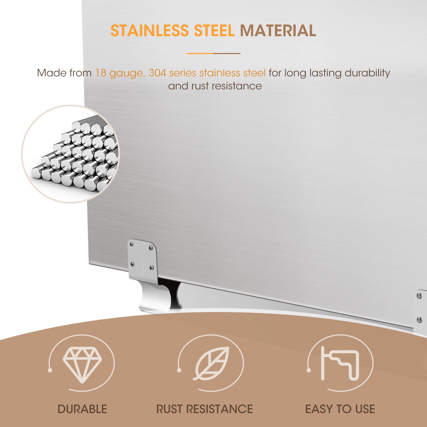 Stainless Steel Commercial Deep Fryer Splash Guard 20-1/2'' W X 18'' H Side Splash Universal Fit Clips Stop Oil From Splattering