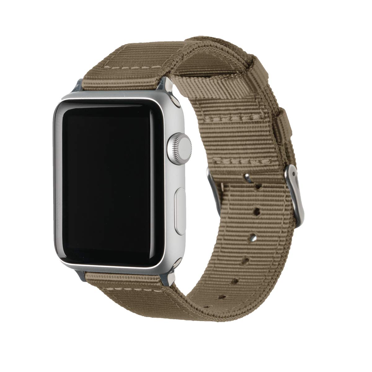 Archer Watch Straps - Premium Nylon Replacement Bands For Apple Watch (Khaki, Stainless, 424445Mm)