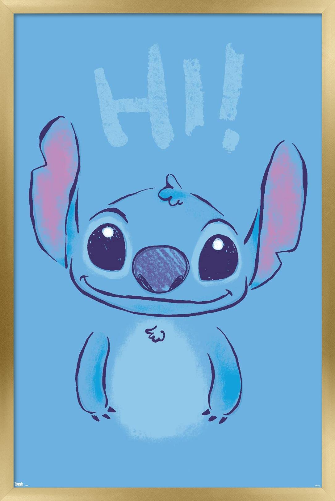 Trends International Disney Lilo And Stitch - Hi Wall Poster, 14.725'' X 22.375'', Gold Framed Version