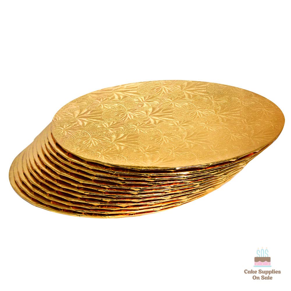 Cake S.O.S. 10'' Gold Round Thin Drum 1/4'', 25 Count