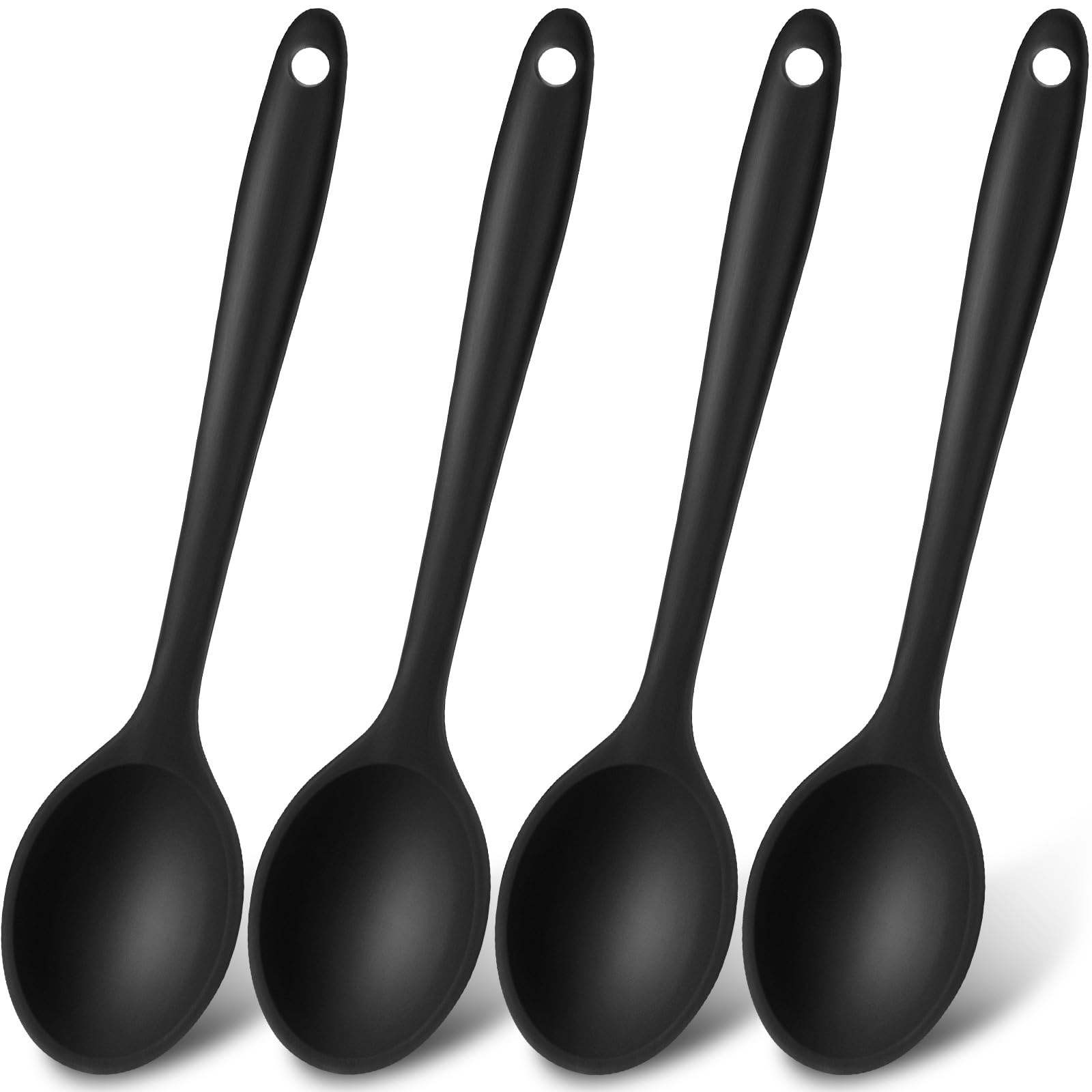 Patelai 4 Pieces Small Multicolored Silicone Spoons Nonstick Kitchen Spoon Silicone Serving Spoon Stirring Spoon For Kitchen Coo