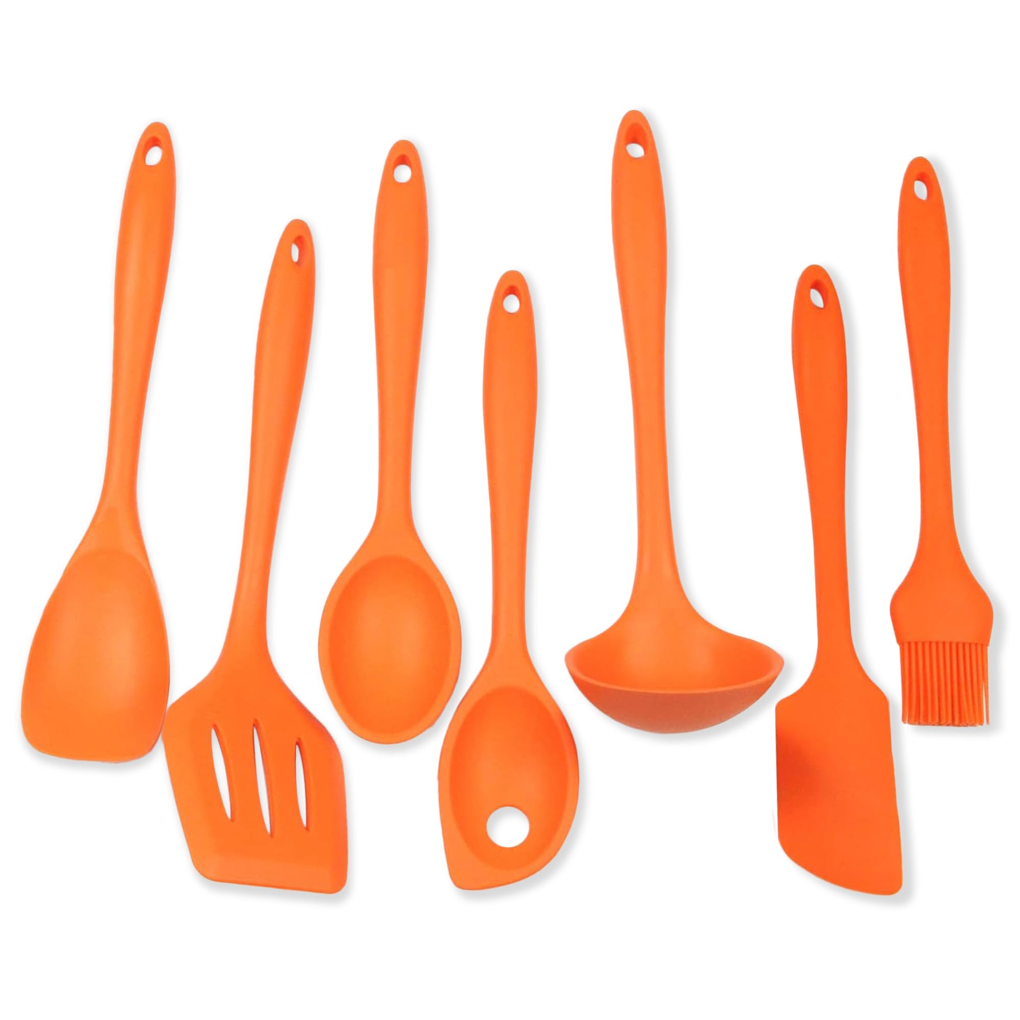 Chef Craft Premium Silicone Kitchen Tool And Utensil, 7 Piece Set, Orange