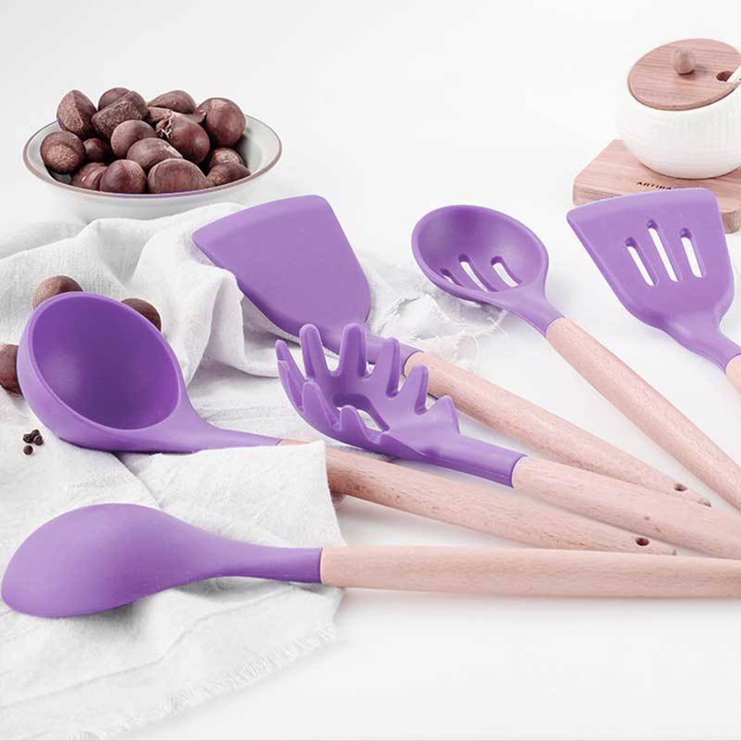 Keidason Kitchen Silicone Cookware Set, 12-Piece Kitchen Cookware Non-Stick Cookware Is Heat-Resistant, Bpa-Free, Cooking Tools,