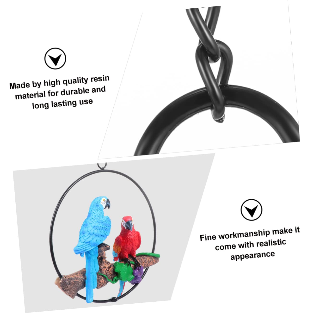 DOITOOL Parrot Pendant Bird Decor Resin Craft Wall Ornament Bird Ornament for Home Random Style