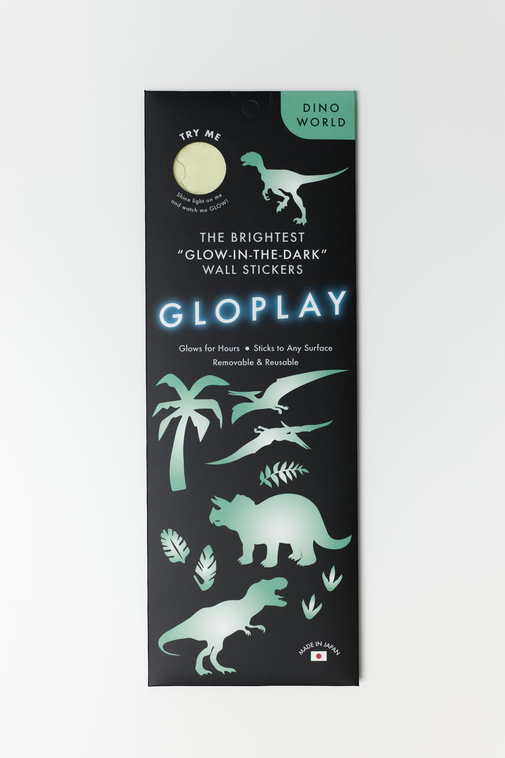 Gloplay Dino Series (30Pcs/Pack), Glow In The Dark Educational Wall Stickers, The Eco-Friendly And Brightest Wall Stickers For C
