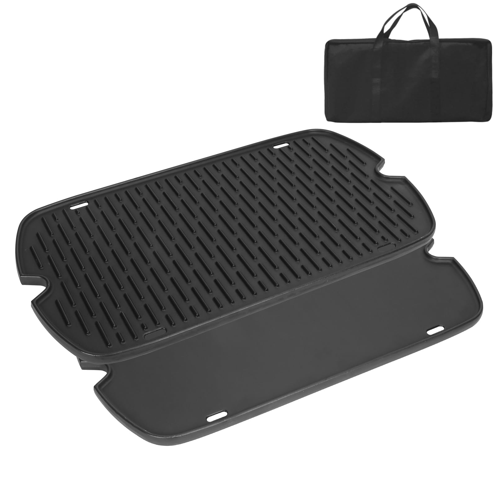 AJinTeby Cast Iron Griddle for Weber Traveler Portable Series Gas Grills Parts, Non-stick Griddle for Traveler Gas Grill, Campin