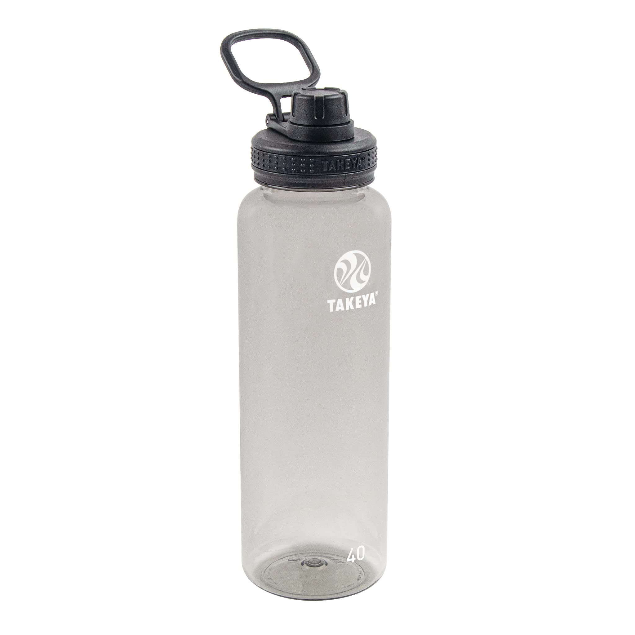 Takeya 40 Oz Tritan Plastic Sport Water Bottle With Spout Lid, Premium Quality, Bpa Free Food Grade Materials, Stormy Black