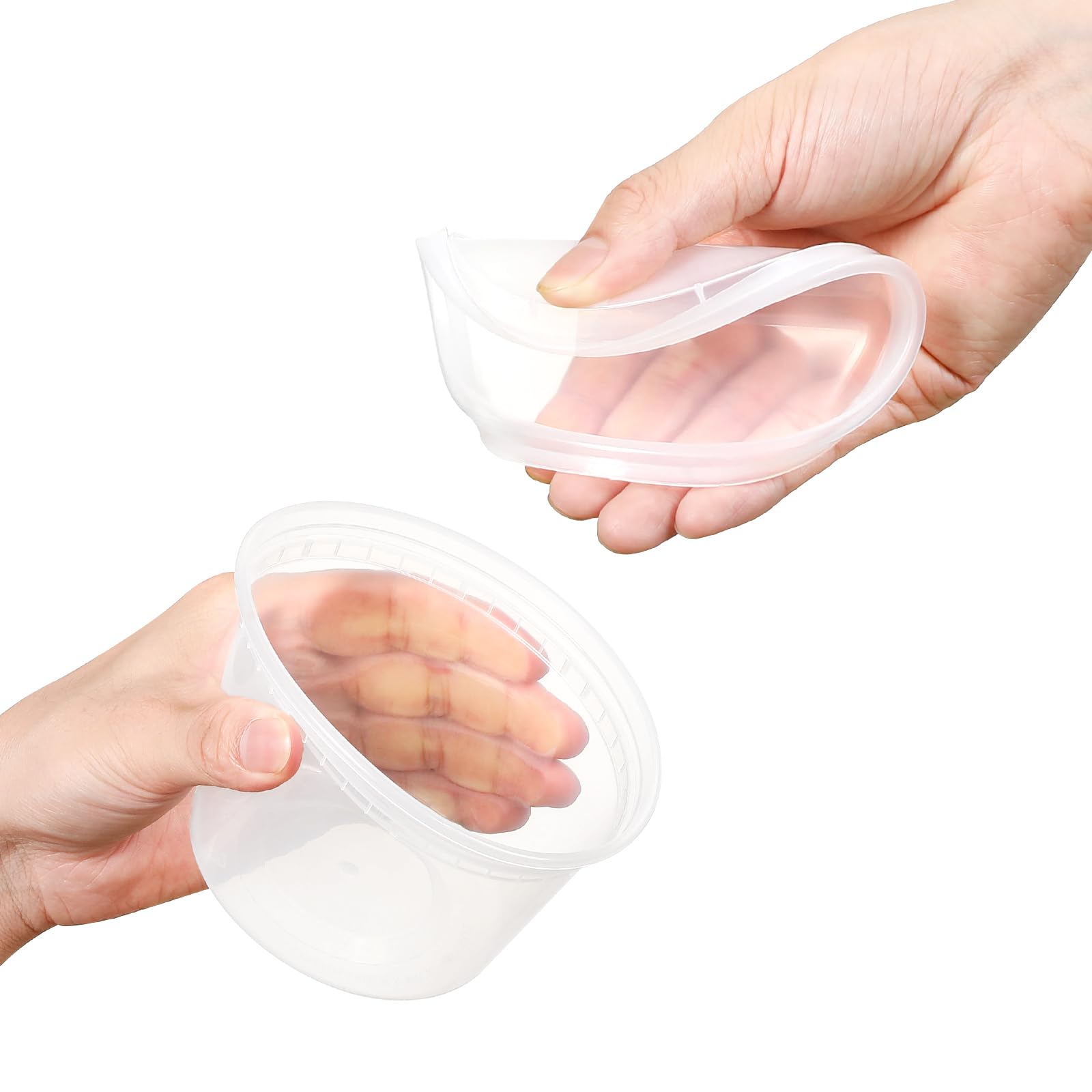 Aozita 32 Sets 16 Oz Plastic Deli Food Containers With Lids, Airtight Food Storage Containers, Freezer/Dishwasher/Microwave Safe