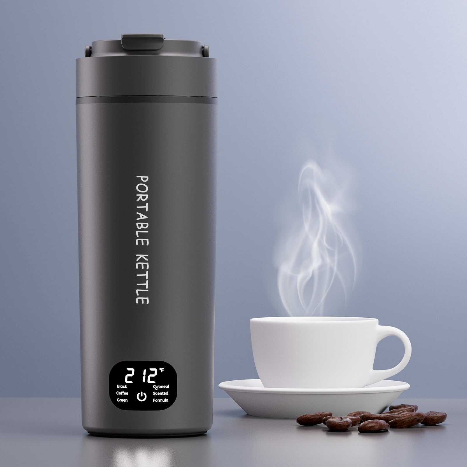 Howdianqy Dual Voltage Portable Electric Kettle Travel Hot Water For Tea, Coffee, 6 Temperature Controls And Lcd Display, 316 St