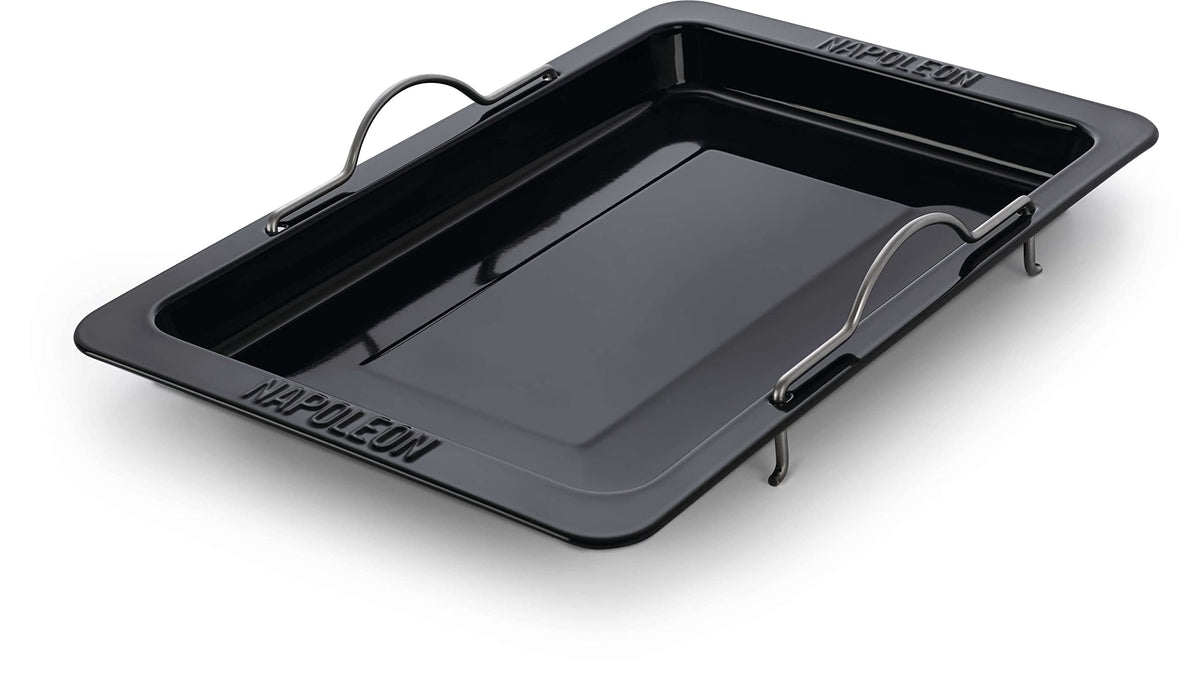 Napoleon Bbq Grill Accessory Grill Roasting Pan, For Rogue, Prestige, Prestige Pro Gas Bbq Grills, Custom Fit, Porcelain Enamele