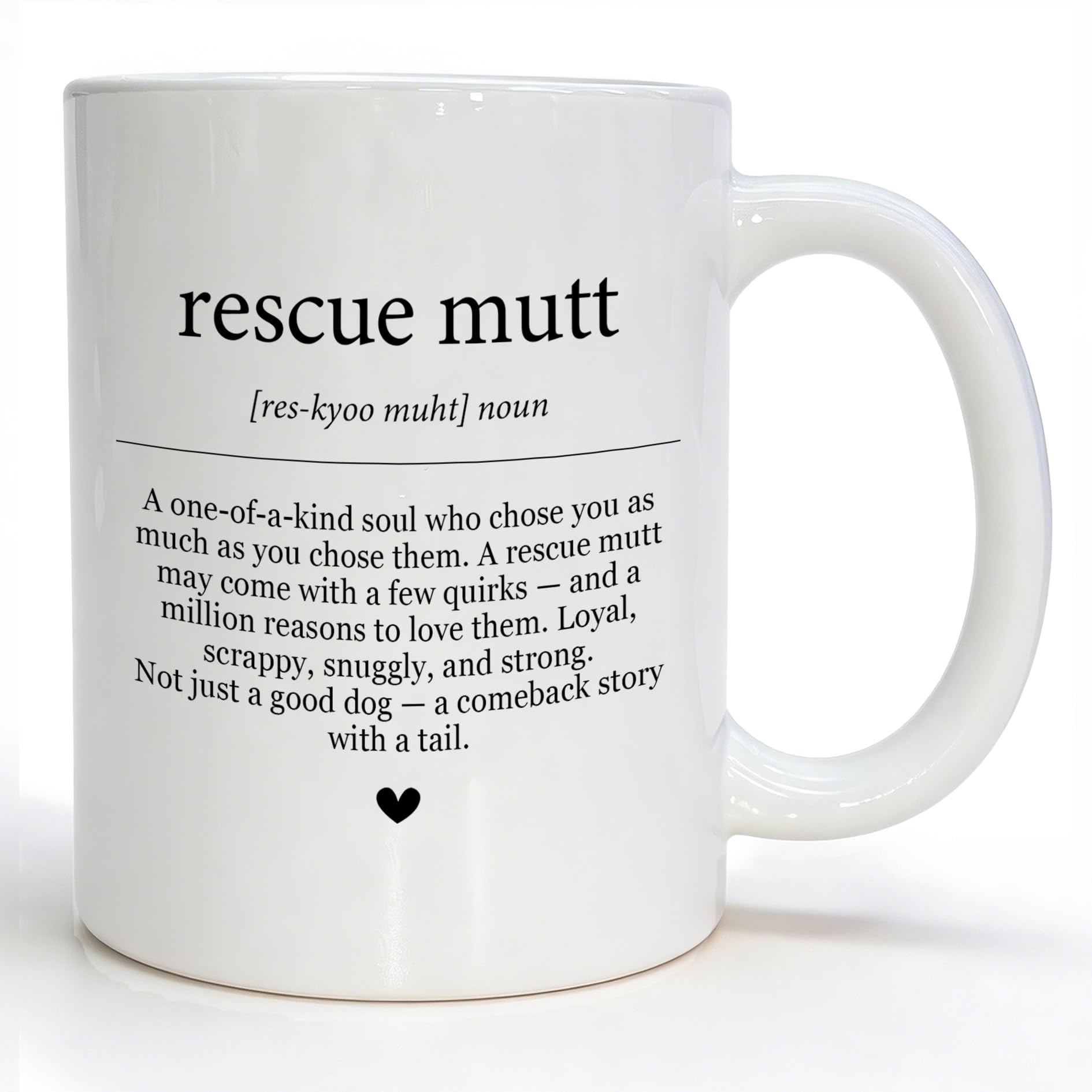 CUANFDDSF Rescue Mutt Gifts Mug, Dog Mom Gift for Women Ceramic Coffee Mug,Dog Lover Tea Cup, Rescue Mutt Owner Mugs 11 oz