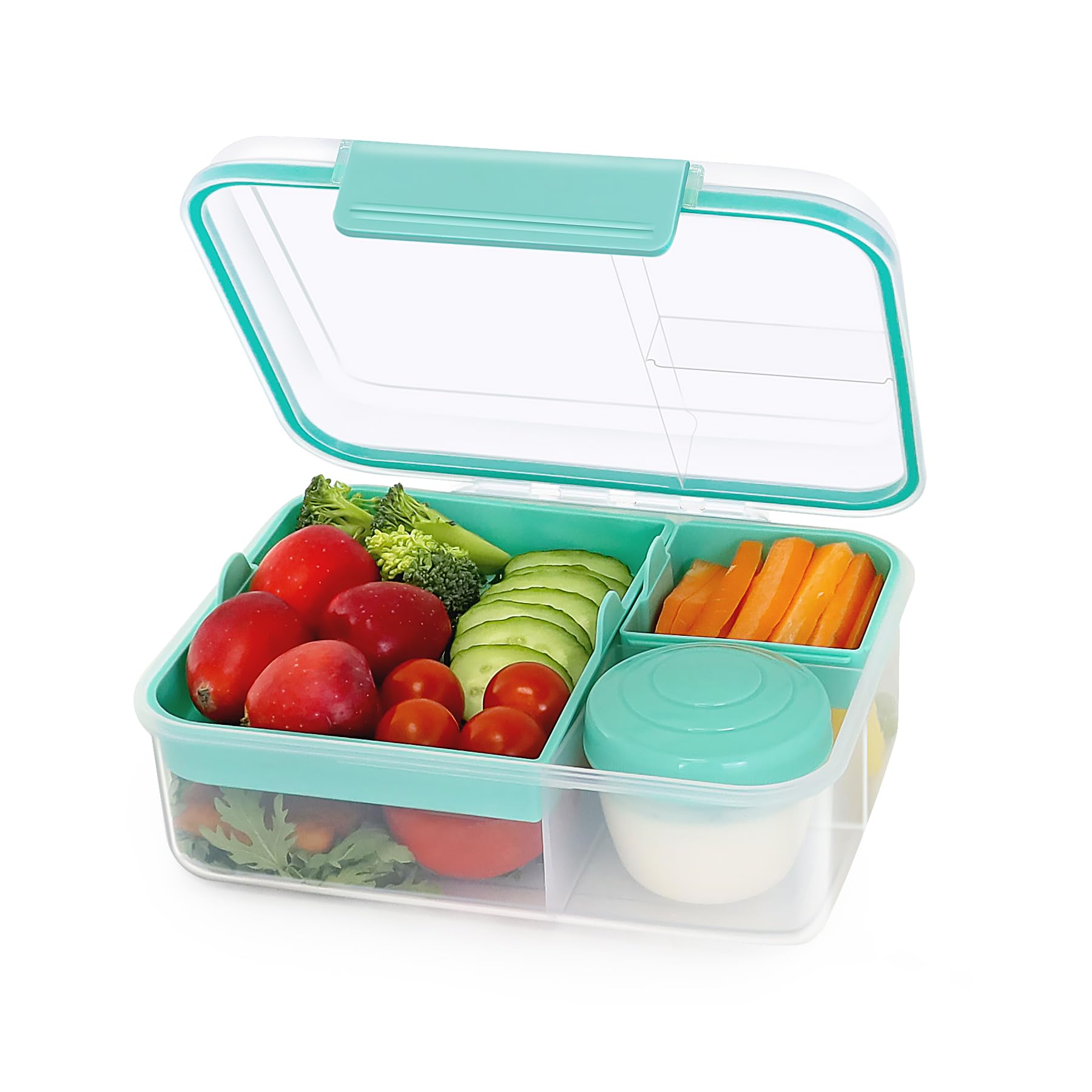 Finorder Light Pink Portable Bento Lunch Box with Handle, 56 oz