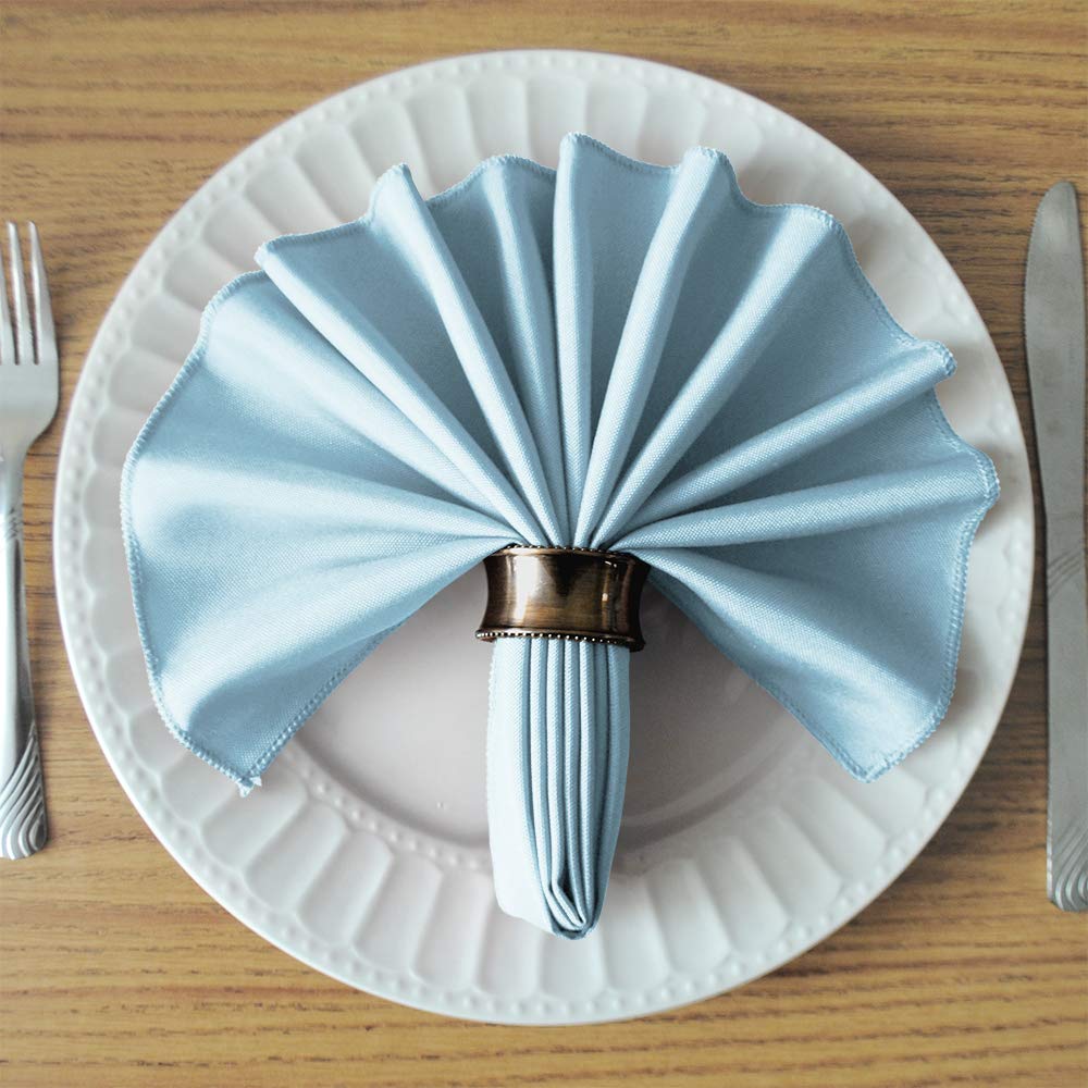 Tablelinensforless 17X17 Inch Polyester Cloth Napkins, Set Of 12 (Burnt Orange)