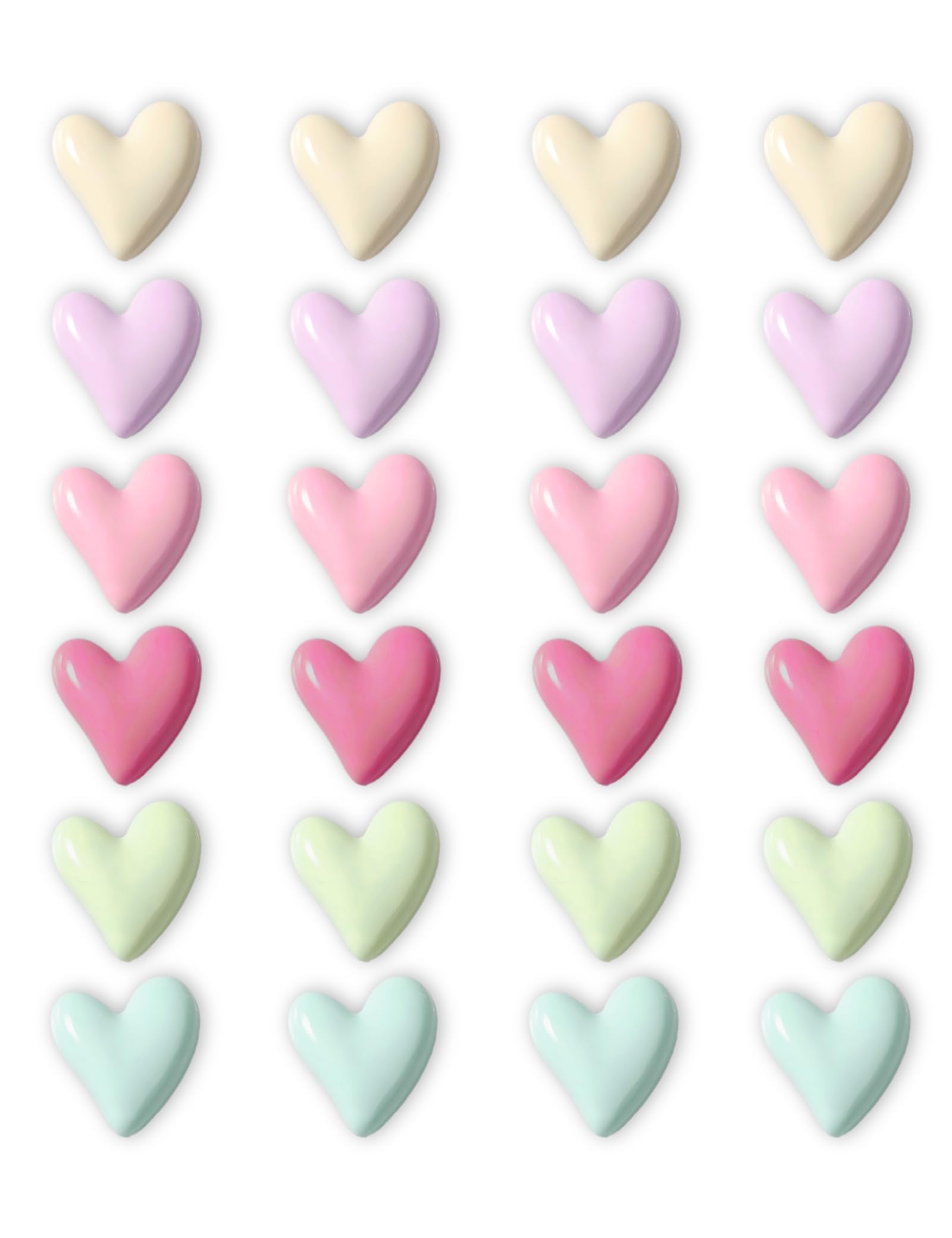 24PCS Colorful Fridge Magnets Cute Love Heart Refrigerator Magnets, Decorative Magnets for Whiteboard Cabinet Locker, Lovely Fun