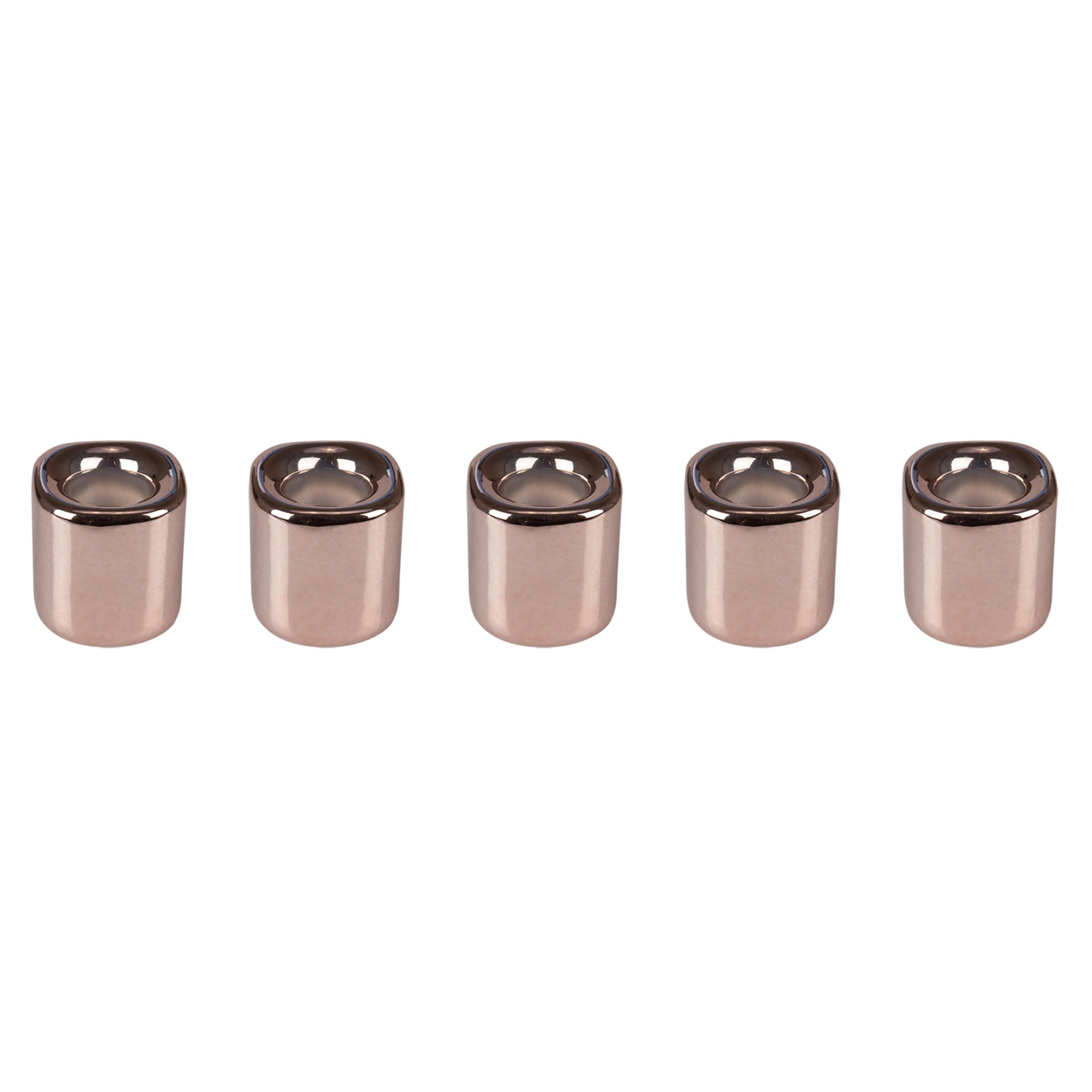 Mega Candles 5 pcs Rose Gold 1/2 Inch Diameter Ceramic Chime Ritual Spell Candle Holders, Great for Casting Chimes, Meditation, 