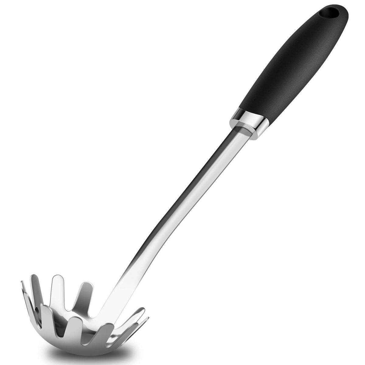 Brushed Stainless Steel Non-Slip Ergonomic Handle Pasta