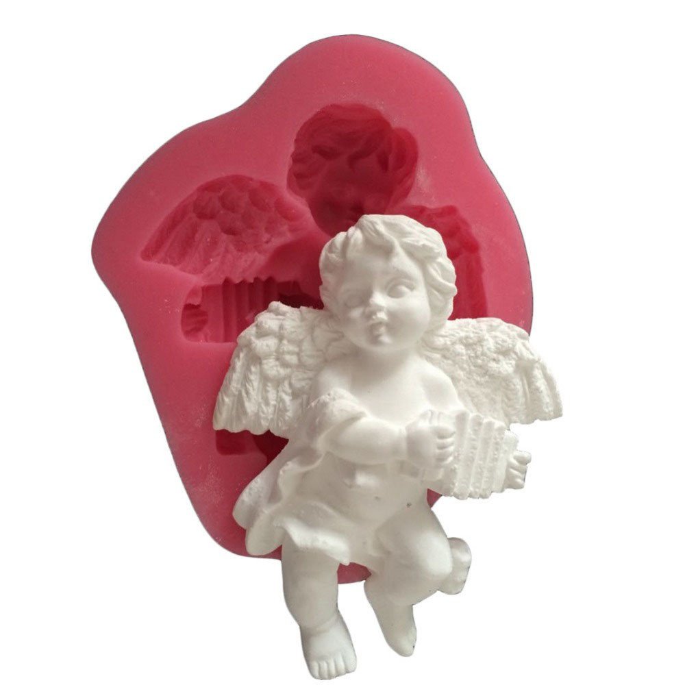 Moldfun Small Size Baby Angel With Wings Statue Silicone Mold For Fondant, Cake/Cupcake Decorating, Chocolate, Candy, Soap, Loti