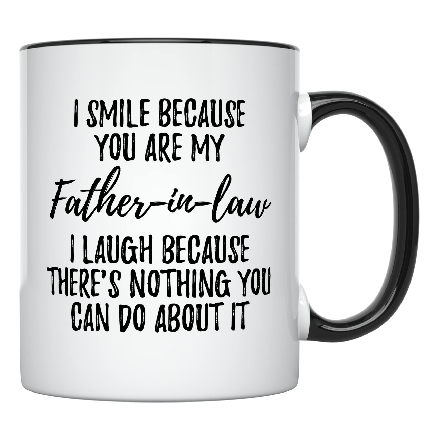 Younique Designs Father In Law Coffee Mug, 11 Ounces, Funny Father-In-Law Cup From Daughter In Law And Son In Law (Black Handle)