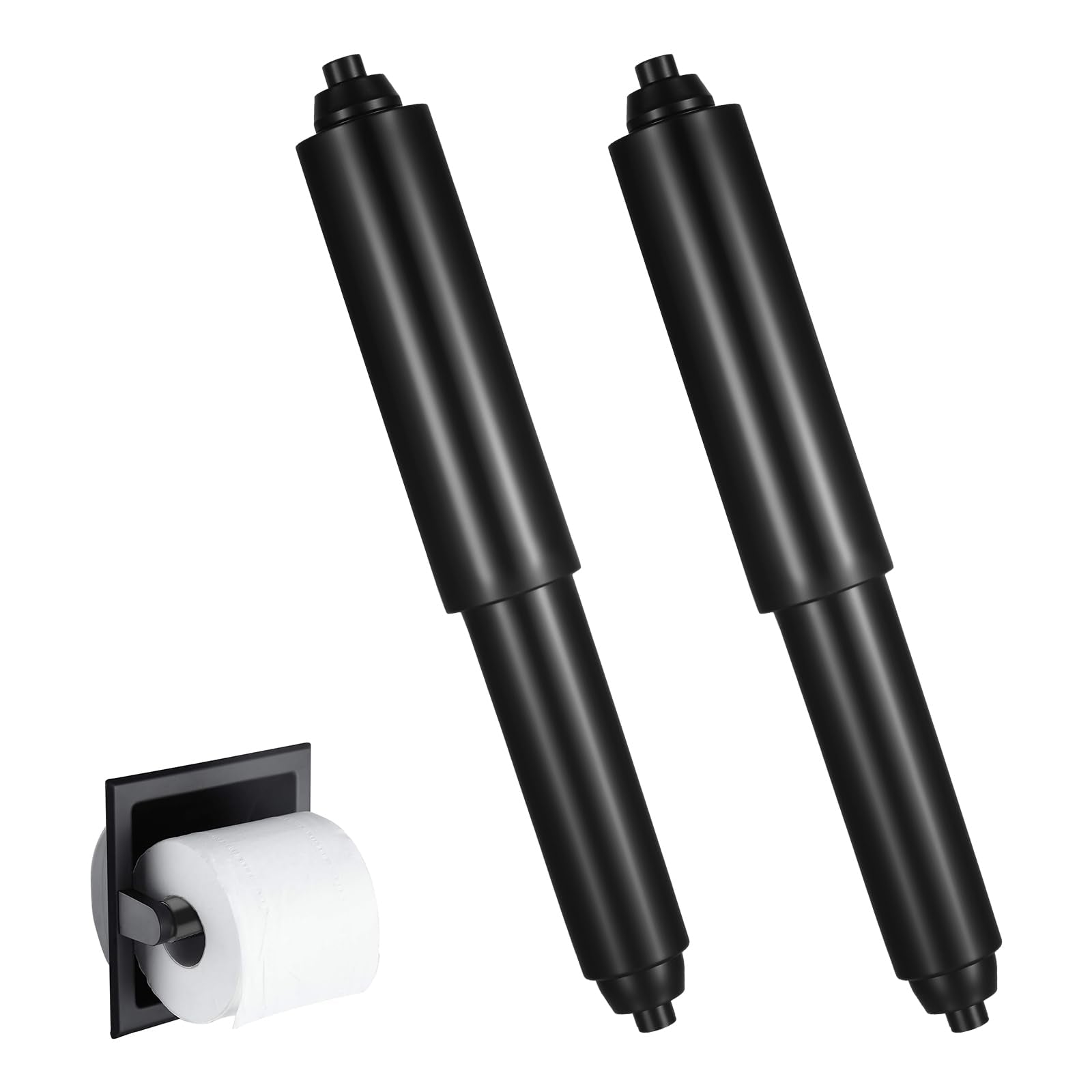 2Pcs Replacement Toilet Paper Holder Roller, Universal Toilets Paper Spring Rod, Adjustable Toilet Papers Roll Holder, Plastic T