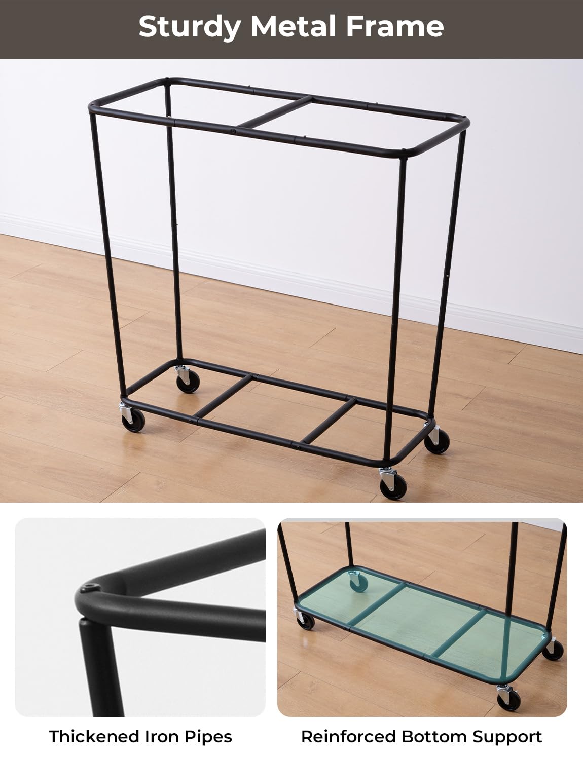 Storageworks Laundry Sorter Cart With 2 Sections, 390L Laundry Cart With Wheels, Extra Large Double Laundry Hamper, Laundry Bask