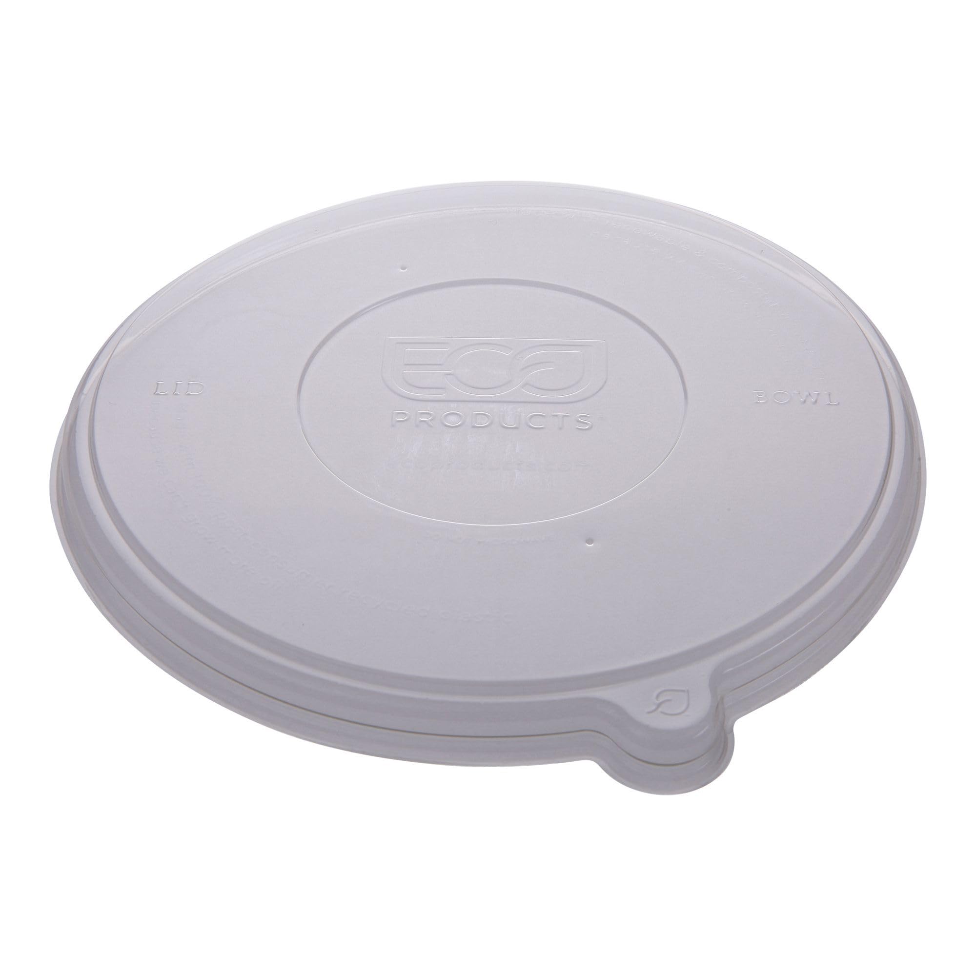 Eco-Products Recycled Flat Bowl Lids, Case of 400, Fits 24-46oz Coupe/16-40oz Noodle Bowls, 100% Recycled PET From Plastic Bottl